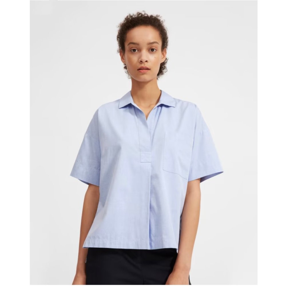 Everlane The Cotton Short-Sleeve Popover Shirt / Size 2